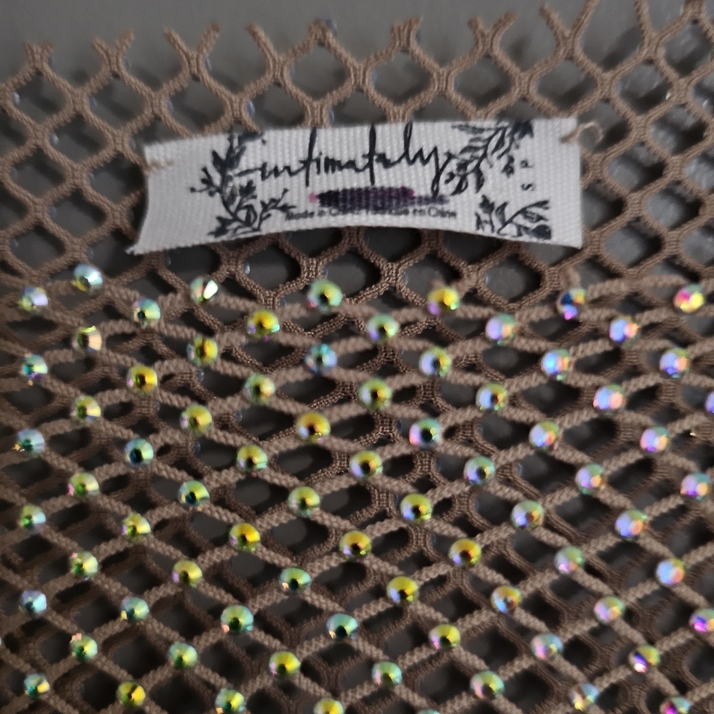 Free People Fishnet Rhinestone Top, Size S - Picture 9 of 9